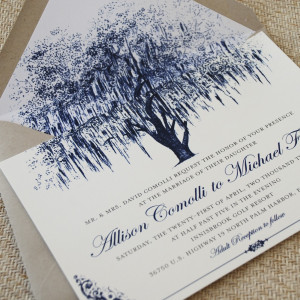 tree wedding invitation – oak tree