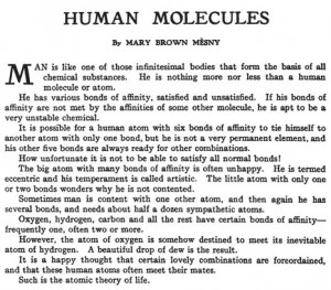 early 20th century style human molecule themed article entitled human ...