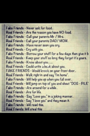Fake friends and real friends