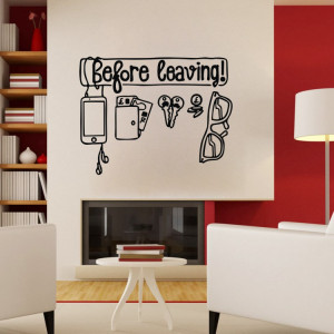 ColorfulHall-Before-Leaving-Wall-decals-Wall-Quote-Words-Letterings ...