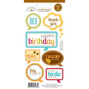 Happy Harvest Doodles Cardstock Stickers - Quotes - Click to enlarge
