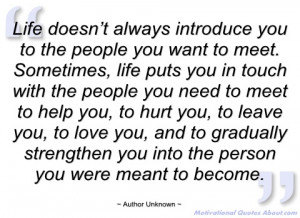 life doesn’t always introduce you to the author unknown