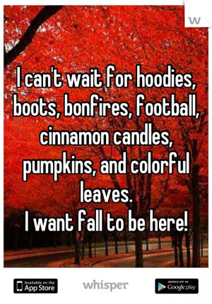 can't wait for hoodies, boots, bonfires, football, cinnamon candles ...