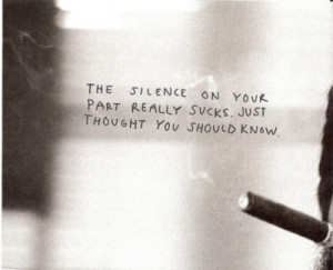 The Silence On Your Part