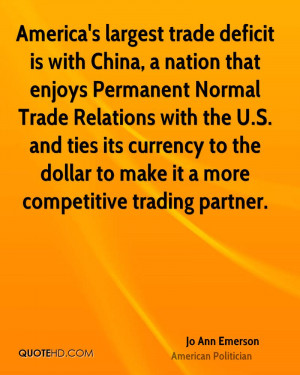 America's largest trade deficit is with China, a nation that enjoys ...