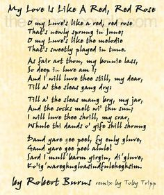 Robert Burns' famous love poem, 