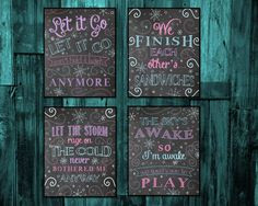 Frozen Wall Art, Frozen party decor, Frozen birthday Party Pack, FOUR ...