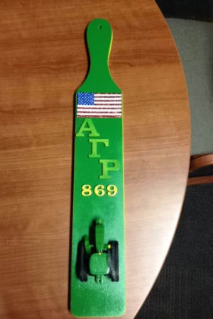 Another view of an Alpha Gamma Rho paddle. And I quote, 