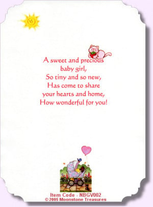 welcome baby girl card sayings