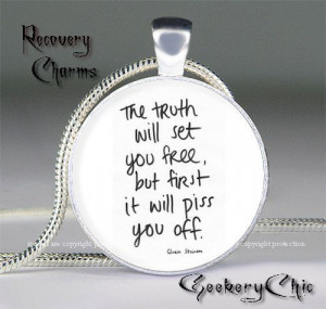 Addiction Recovery Slogans and Sayings Pendant Necklace, AA/NA Quote ...