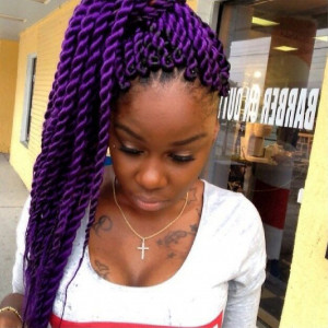 Purple big senegalese twists I dont get why people dont think these