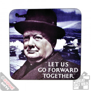 ... Coaster. Winston Churchill Speech Quote Iconic WWII Cup and Mug