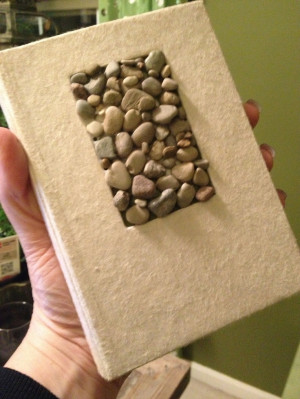 Zen Quote Book. I glued small stones over the original art on this ...
