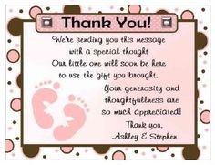 Baby Thank You Card Wording | 20 Polkadot Baby Feet Baby Shower Thank ...