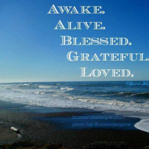 Be Awake, Alive, Be Blessed, Gratefully Loved ..
