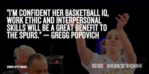 Spurs Coach Gregg Popovich quote about Spurs Assistant Coach Becky ...