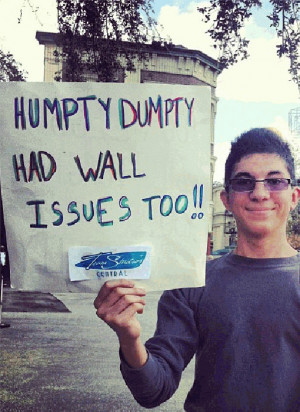 25 Funniest Running Signs At A Race: #23. Humpty Dumpty had wall ...