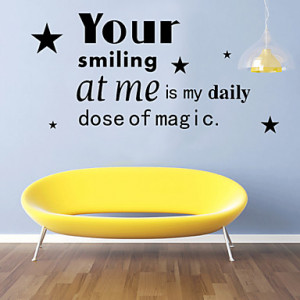 Stickers Wall Decals, Style The Power of Smile English Words & Quotes ...