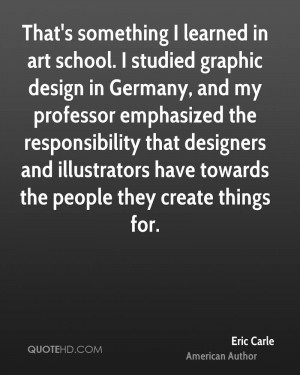 That's something I learned in art school. I studied graphic design in ...