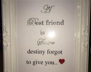 Framed 'Best Friend' Quote finished with crystal ...