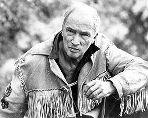 Pierre Elliot Trudeau 1919-2000. Shown in buckskins with his canoe for ...