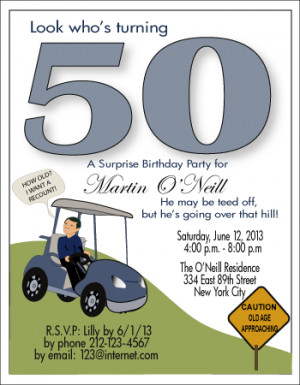 Golf theme 50th Birthday party invitations|Myheartspoken