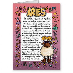 Zodiac - Aries Fun Facts Greeting Cards