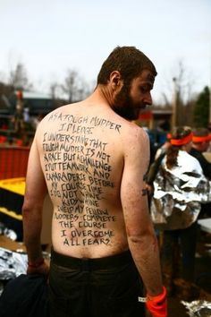 This guy got the Tough Mudder pledge tattooed on his back before he ...