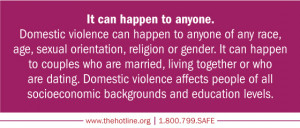 this message promote the idea that domestic violence can happen to ...