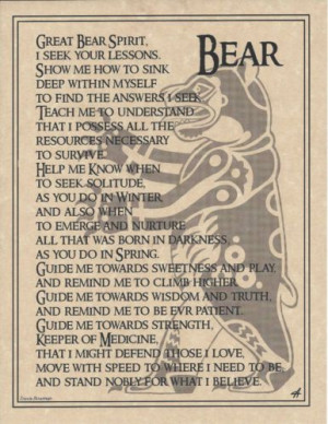 Bear Prayer Poster Animal Spirit Guide Art Print Celtic Wicca Native ...