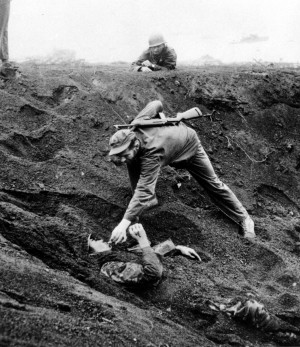 Japanese Soldier Found Playing Dead, Iwo Jima by Unknown Artist