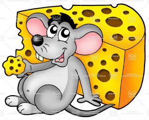 Cute mouse eating cheese - Illustration #70062