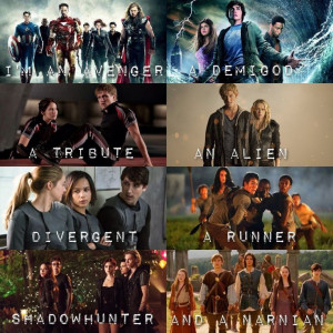 Avengers, Percy Jackson, The Hunger Games, The Host, Divergent, Maze ...