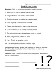 end punctuation worksheet 1 end punctuation worksheet 1 practice end