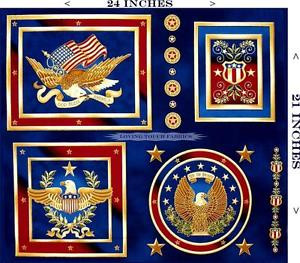 Details about GORGEOUS USA PATRIOTIC EAGLES FLAG WORDS SAYINGS FABRIC ...