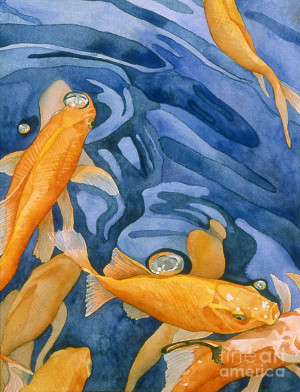 Goldfish Painting Painting - Goldfish Painting Fine Art Print