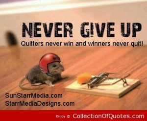 Never Give Up Quitters Never Win And Winners Never Quit Sports Quote