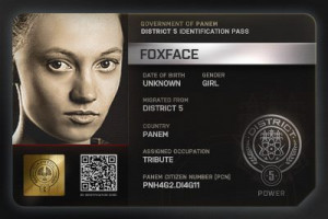 Foxface's Tribute Identification Card.
