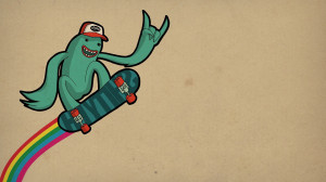 Download Skateboarding frog wallpaper