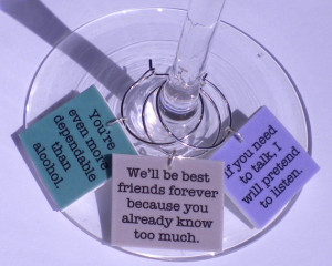 12 Funny Best Friends Sayings Wine Charms for the Wine Lover that you ...