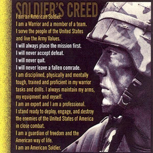 Soldier's Creed (Photo credit: http://1.bp.blogspot.com/_AYomJRm9dwY ...