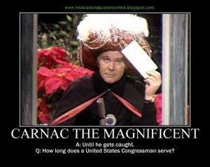 Johnny Carson performing as Carnac the Magnificent