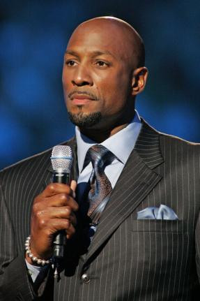 Alonzo Mourning speaks at the SOS Saving Ourselves telethon