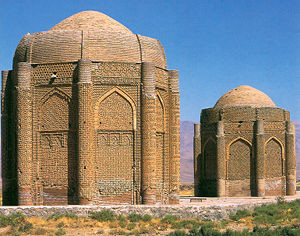 The Kharaghantwin towers , built in 1067 AD, Persia , contain tombs of ...