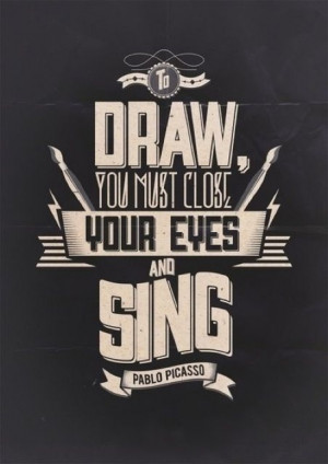 Drawing - Picasso's quote