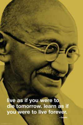 Gandhi Live Learn Forever Quote Art Print Poster