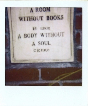 body, books, polaroid, quote, room, soul