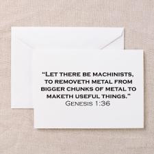 Machinist / Genesis Greeting Card for