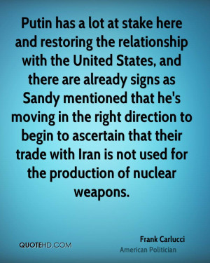 Putin has a lot at stake here and restoring the relationship with the ...
