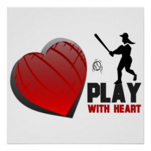 Play With Heart Girls Softball Poster